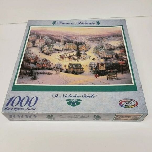 Thomas Kinkade 20x27 St Nicholas Circle 1000 Piece 1996 Sealed Ceaco Puzzle - Picture 3 of 5